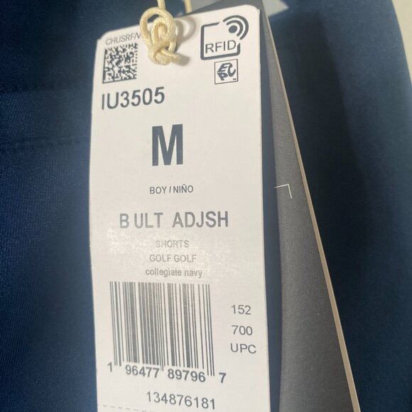 NWT Adidas Boy's Golf Dress Athletic Shorts Collegiate Navy‎ Size M D6 - Picture 3 of 5